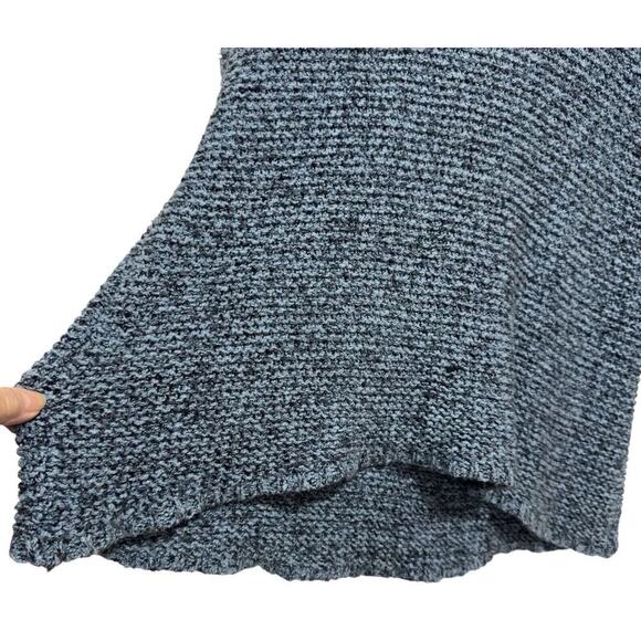 J. JILL Pure Jill V Neck Cotton Elliptical Hem Tunic Sweater Blue Soft Knit - Picture 4 of 9